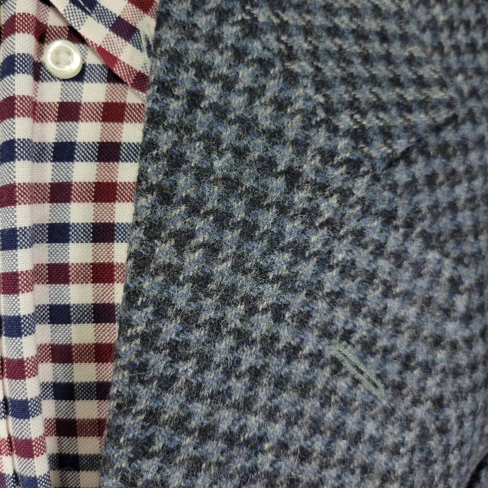 John Alexander Hart Marx Men's Tweed Sport Coat Blazer Two Button Navy Wool 38R‎
